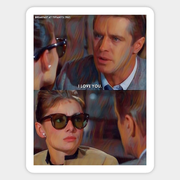 I Love You | Breakfast At Tiffany's (1961) Movie Digital Fan Art Sticker by Sentiment et al.